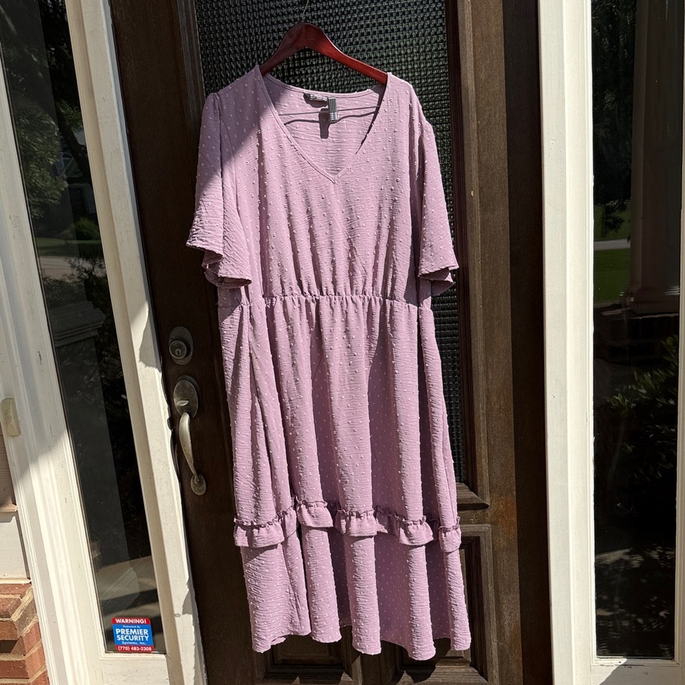 BloomChic Lilac Textured Midi Dress